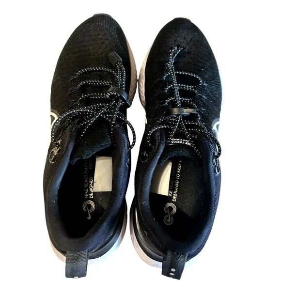 Nike React Infinity Run Flynit Mens Black White CT2357-002 Running Shoes Sz 8 - Picture 5 of 12